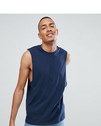 ASOS DESIGN Tall Vest With Dropped Armhole In Navy
