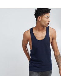 ASOS DESIGN Tall Vest With Extreme Racer Back In Navy