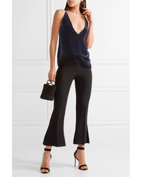Dion Lee Velvet And Crepe Camisole Midnight Blue