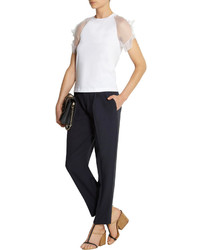 Chloé Cropped Crepe Tapered Pants