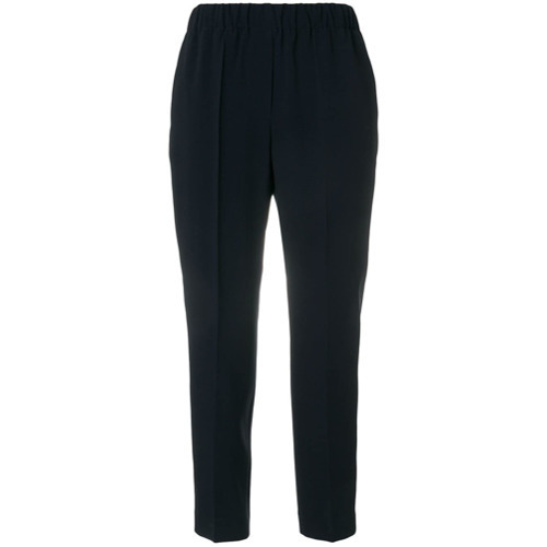 elasticated waist tapered trousers