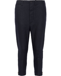 Nlst Officer Wool Blend Flannel Tapered Pants Navy