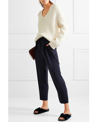 See by Chloe See By Chlo Tapered Crepe Pants Navy