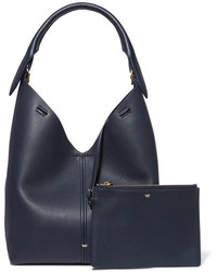 Anya Hindmarch Bucket Small Textured Leather Tote Navy