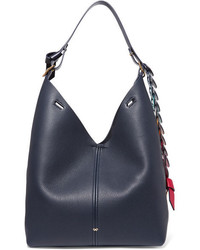 Anya Hindmarch Bucket Small Textured Leather Tote Navy