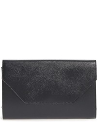 Navy Textured Leather Clutch