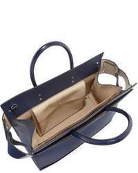 Givenchy Horizon Medium Textured Leather Tote Bag Dark Blue