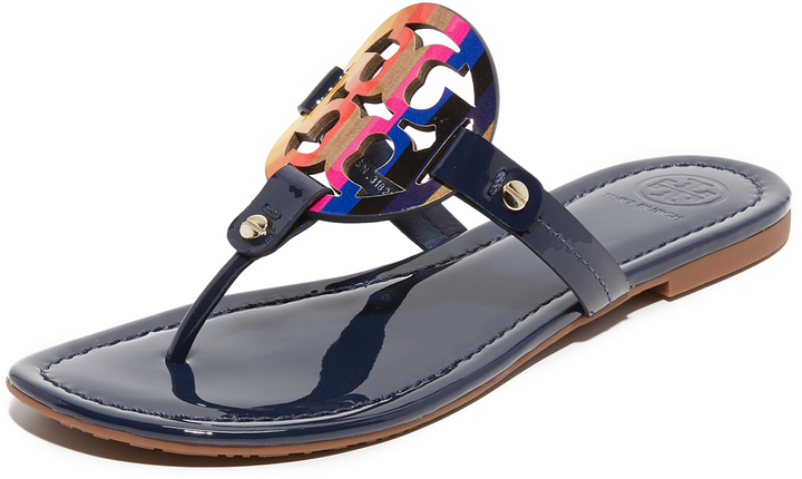 navy blue tory burch flip flops