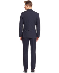 Kenneth Cole Reaction Navy Pinstriped Vested Slim Fit Suit
