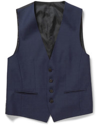 Hugo Boss Navy Slim Fit Wool And Silk Blend Three Piece Suit