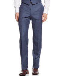 Calvin Klein X Blue Grey Sharkskin Vested Extra Slim Fit Suit