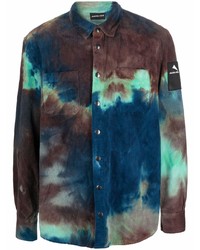 Navy Tie-Dye Corduroy Long Sleeve Shirt