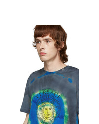 Versace Green And Multicolor Tie Dye Medusa T Shirt