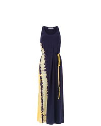 Navy Tie-Dye Evening Dress