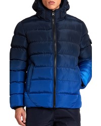 Point Zero Dip Dye Hooded Quilted Puffer Jacket