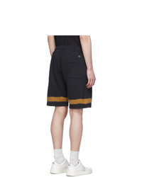 Ps By Paul Smith Navy And Orange Tie Dye Stripe Shorts