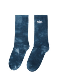 Aries Blue Tie Dye Socks