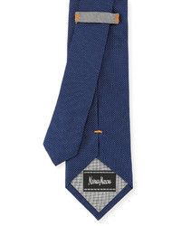 Neiman Marcus Dash Pattern Silk Tie Navy