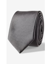 Express Alloy Gray Skinny Silk Tie
