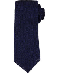 Giorgio Armani Solid Textured Tie Navy