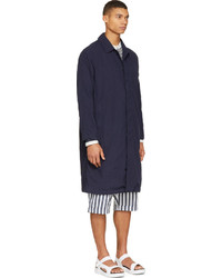 08sircus Navy Wrinkled Trench Coat