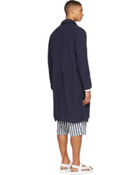 08sircus Navy Wrinkled Trench Coat