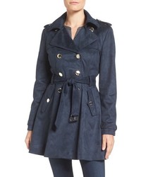 Jessica Simpson Faux Suede Belted Trench