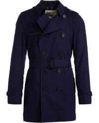Burberry London Slim Fit Double Breasted Trench Coat Blueberry