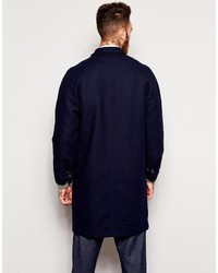 YMC Long Wool Overcoat In Double Faced Fabric