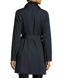MICHAEL Michael Kors Michl Michl Kors Double Breasted Trench Coat Navy