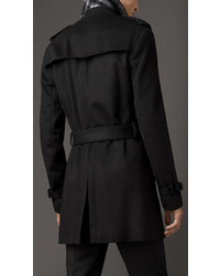 Burberry Mid Length Virgin Wool Cashmere Trench Coat