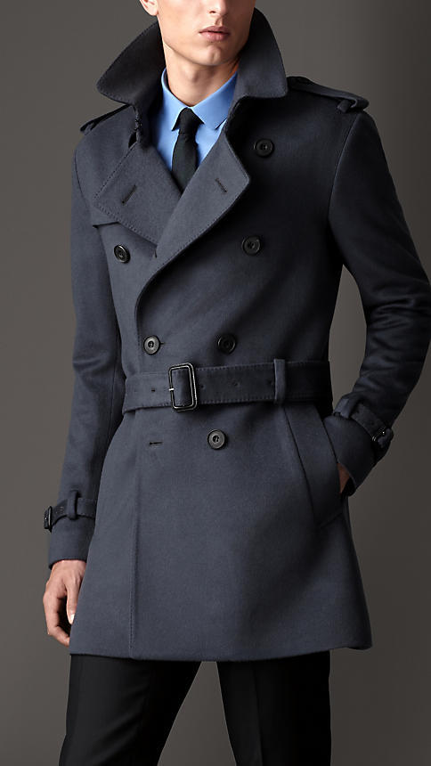burberry trench coat mens blue