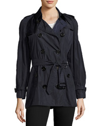 Burberry Middlemere Bell Sleeve Short Trench Coat Navy