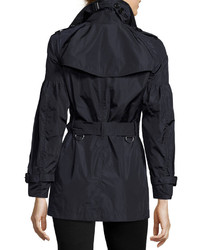 Burberry Middlemere Bell Sleeve Short Trench Coat Navy