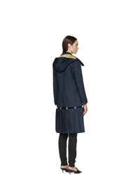 Thom Browne Navy Bal Collar Trench Coat