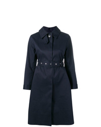 MACKINTOSH Navy Bonded Cotton Single Breasted Trench Coat Lr 061