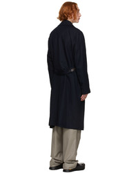Solid Homme Navy Minimal Wool Trench Coat