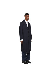 Wooyoungmi Navy Twill Trench Coat