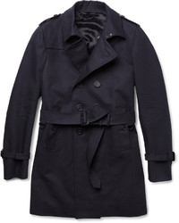 Burberry Prorsum Double Breasted Cotton Gabardine Trench Coat
