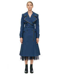 Rebecca Taylor Leather Trim Trench