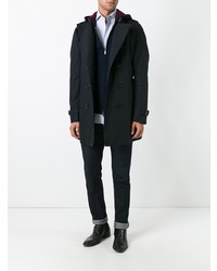 Burberry The Chelsea Mid Lenght Trench Coat Blue