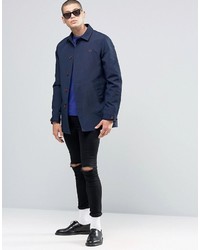 Fred Perry Trench In Blue Granite