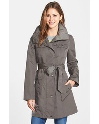 Ellen Tracy Utility Trench Coat With Removable Hood
