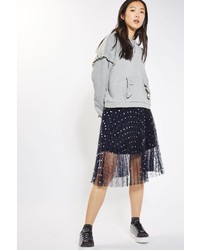 Petite Foil Spotted Pleat Skirt