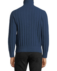 Tom Ford Brushed Cashmere Ribbed Turtleneck Sweater