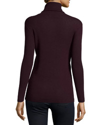 Neiman Marcus Cashmere Collection Cashmere Ribbed Turtleneck