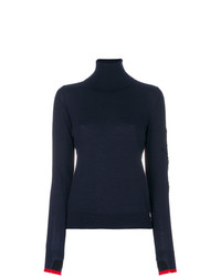Barrie Contrast Colour Roll Neck Sweater