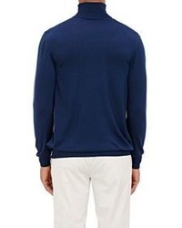 Zanone Flexwool Turtleneck Sweater Blue
