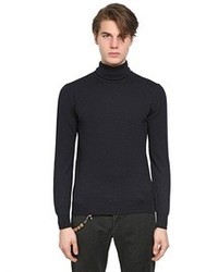 Lardini Merino Wool Knit Turtleneck Sweater