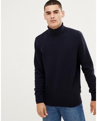 Barbour Leahill Roll Neck Jumper In Navy